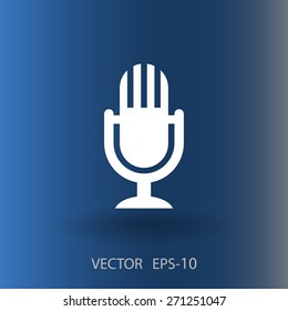 Flat  icon of microphone