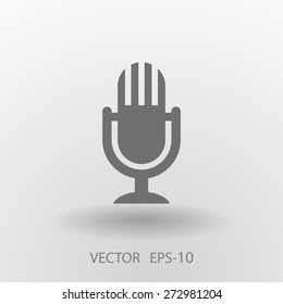 Flat  icon of microphone