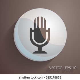 Flat  icon of microphone