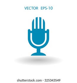 Flat  icon of microphone