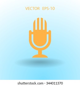 Flat  icon of microphone