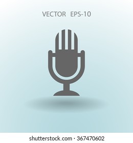 Flat  icon of microphone