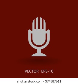 Flat  icon of microphone
