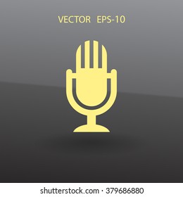 Flat  icon of microphone