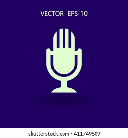 Flat  icon of microphone