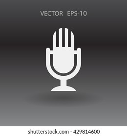 Flat  icon of microphone