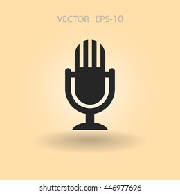 Flat  icon of microphone
