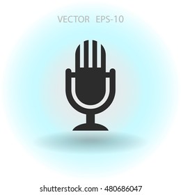 Flat  icon of microphone
