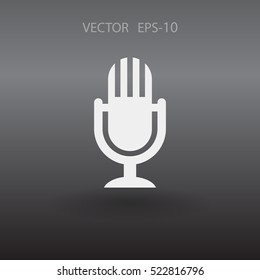 Flat  icon of microphone