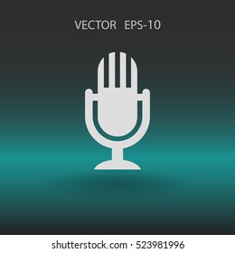 Flat  icon of microphone. vector illustration