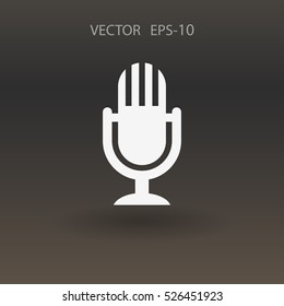 Flat  icon of microphone. vector illustration