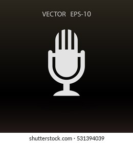 Flat  icon of microphone. vector illustration