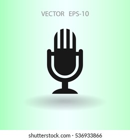 Flat  icon of microphone. vector illustration