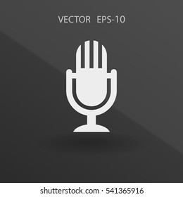 Flat  icon of microphone. vector illustration