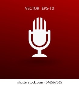 Flat  icon of microphone. vector illustration
