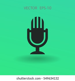 Flat  icon of microphone. vector illustration