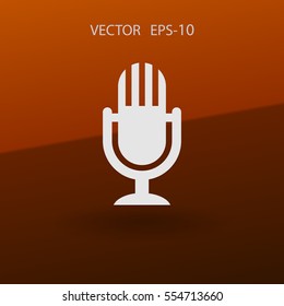 Flat  icon of microphone. vector illustration