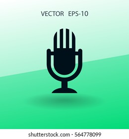 Flat  icon of microphone. vector illustration