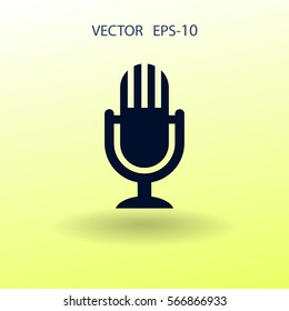 Flat  icon of microphone. vector illustration