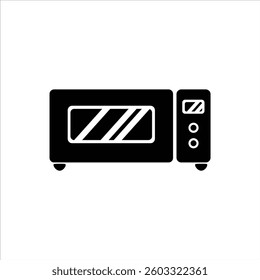 Flat Icon Microwave Oven with Digital Timer High Quality and Editable Vector Illustration For Kitchen Set Tool Design Theme