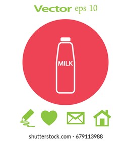 Icono plano. Leche.