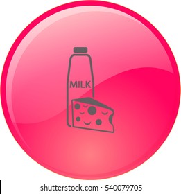 Flaches Symbol. Milch und Käse. Milch.