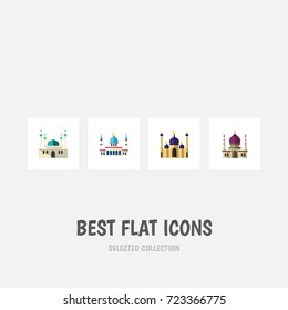 Flat Icon Minaret Set Of Architecture, Traditional, Mosque And Other Vector Objects. Also Includes Mosque, Structure, Building Elements.
