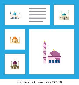 Flat Icon Minaret Set Of Building, Traditional, Islam And Other Vector Objects. Also Includes Traditional, Architecture, Muslim Elements.