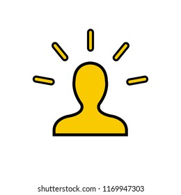 Flat icon mind isolated on white background. Vector illustration. People idea symbol. 