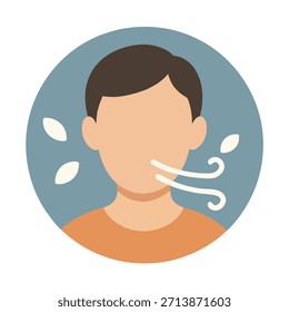 Icono plano para la atención plena o el trabajo de la respiración