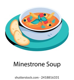 Here’s a flat icon of minestrone soup