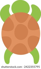 flat icon mini green turtle cute pets