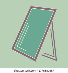 Flachsymbol, Spiegel, Nahaufnahme, Vektorgrafik eps10.