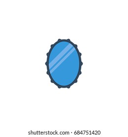 Flat Icon Mirror Element. Vector Illustration Of Flat Icon Looking-Glass Isolated On Clean Background. Can Be Used As Mirror, Reflector And Glass Symbols.