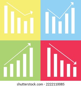 Flat icon and mobile applacation grafic. Big Data Statistics Background. Finance and business vector icon set. Simple color financial management icon.