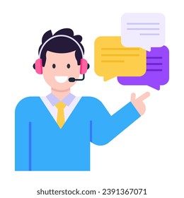 Flat icon of mobile assistant in modern editable design 