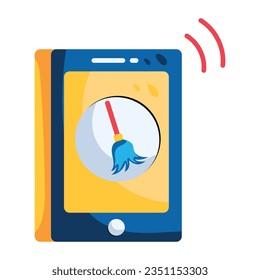 Icono plano de limpieza móvil