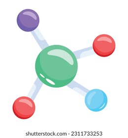 Flat icon of molecular bond 
