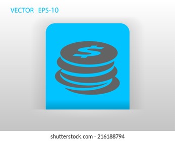 Flat icon of money