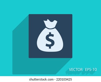 Flat icon of money