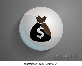 Flat icon of money