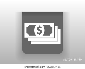Icono plano del dinero