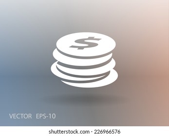Flat icon of money