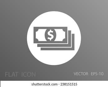 Flat icon of money