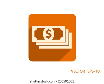 Icono plano del dinero