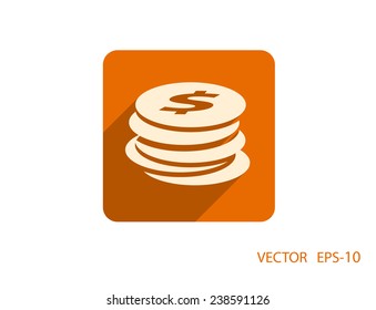 Flat icon of money