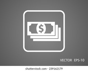 Flat icon of money