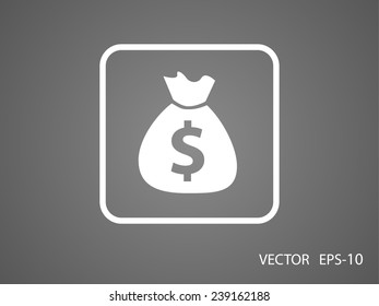 Flat icon of money