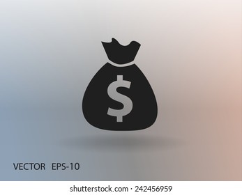 Flat icon of money
