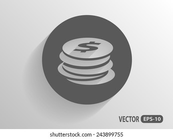 Flat icon of money